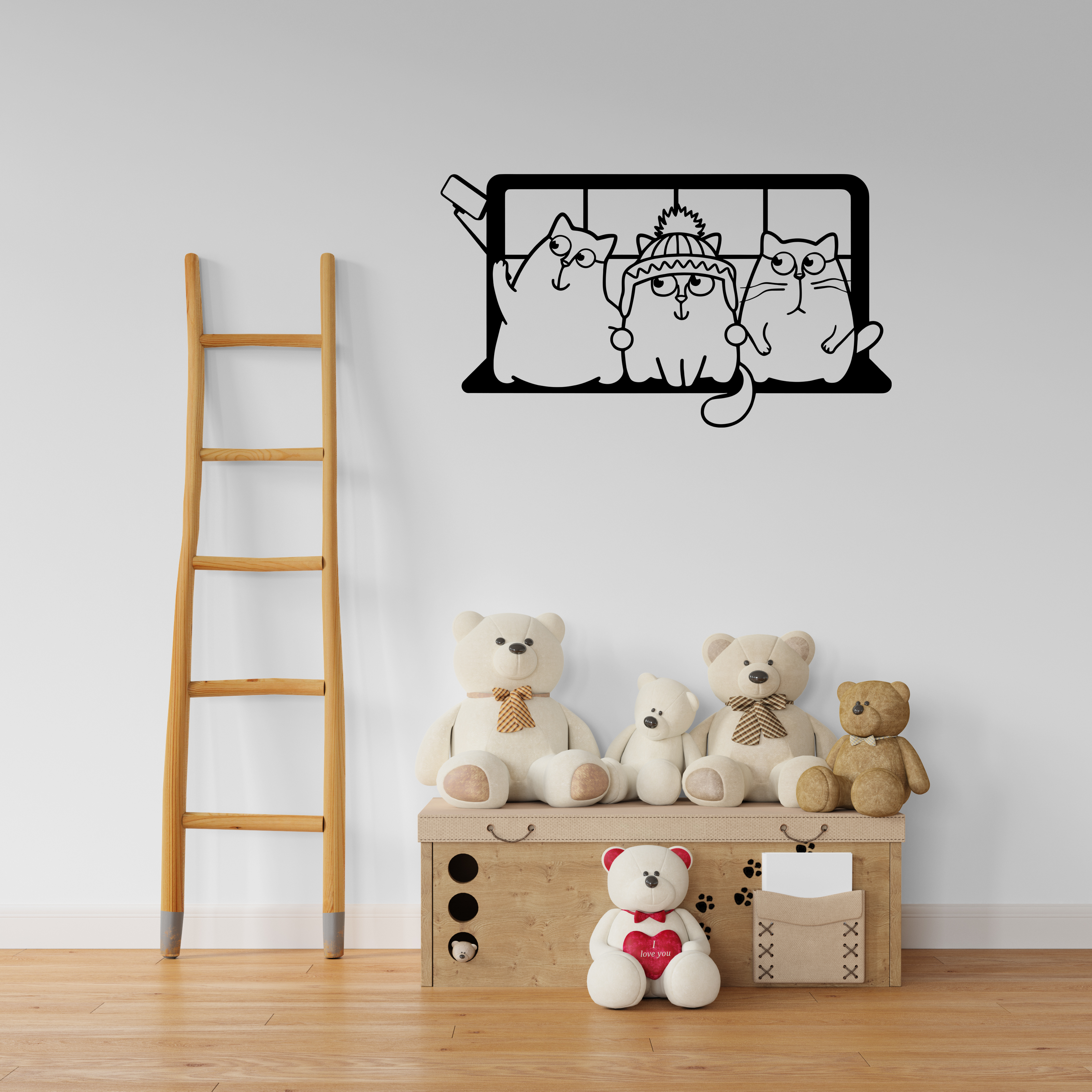 Selfie Cats wanddecoratie